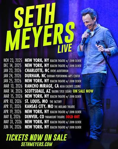 Seth Meyers live tour poster 2026–2027
